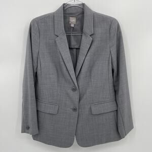J. JILL Womens 120 Wool Blazer Career Jacket Size 6P Grey Unlined Minimal Office